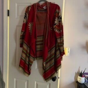 Tasha Polizzi Long Open Front Western Inspired Cardigan - Size M